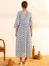 White Cotton Floral A-Line Dress